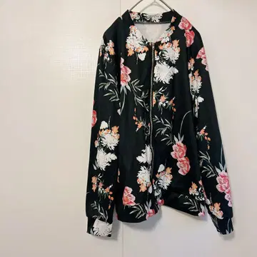꽃무늬 캐주얼 자켓 긴팔 아우터 구제 의류 플라워