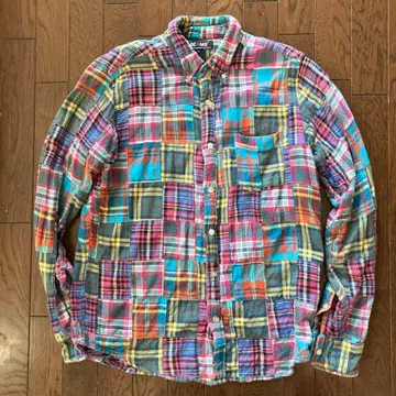 BEAMS multicolor putchwork shirt
