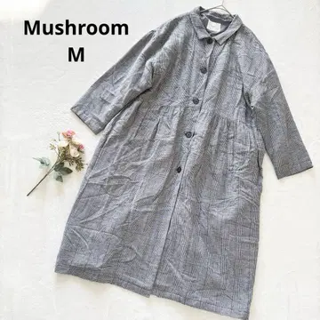 매쉬 그레이 계열 체크 롱 코트 아우터 얇은 소재 걸치기 마 혼방