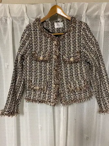 타탄 트위드 자켓