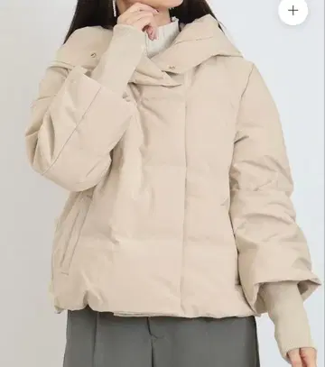 택 포함 새상품 심리스 소매 리브 컴팩트 다운 블루종