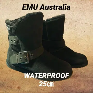 새상품급 에뮤 무스탕 엔지니어 부츠 워터프루프 25cm 블랙