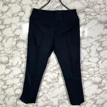 UNTITLED 언타이틀 (1) 크롭 팬츠 센터 프레스 네이비