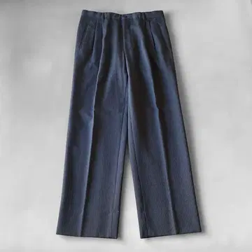 80s 90s 이탈리아제 투 턱 직조 스트라이프 울 슬랙스 트라우저