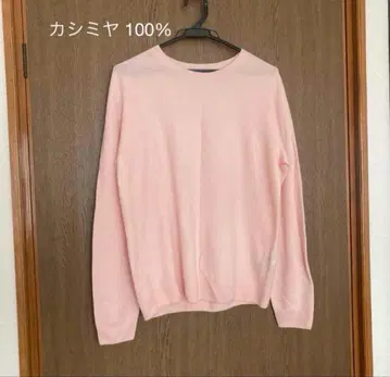 유니클로 캐시미어 100% 니트 크루넥 핑크 L