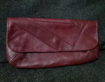 소가죽 짙은 와인 레드 클러치백