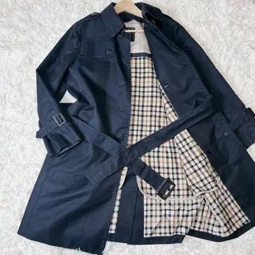 새상품급 DAKS 트렌치코트 라이너 클럽 체크 벨트 사이즈 40