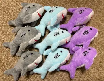 상어 봉제 인형 마스코트 3종 세트 키링 9개 세트