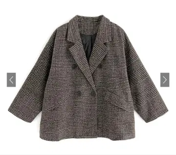 미사용 새상품 글렌체크 트위드 자켓 브라운 GRL