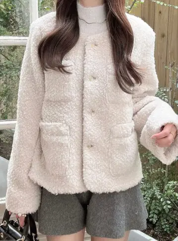 노카라 라메 보아 자켓[fo2084]