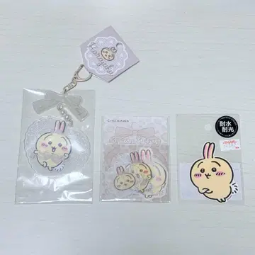 치이카와 (먼작귀) 하라주쿠 아크릴 키링 스티커 리본 토끼