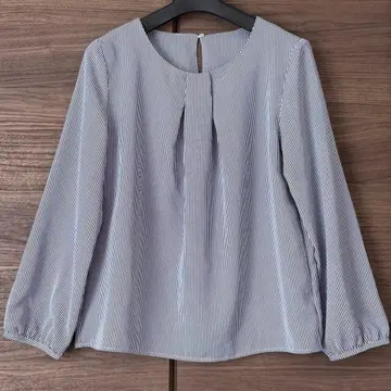 UNITED ARROWS 스트라이프 패턴 쉬폰 블라우스