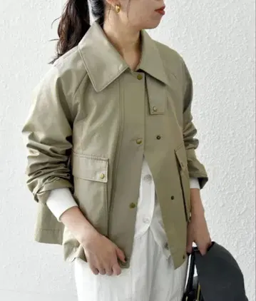 SHIPS any: 샴브레이 A라인 플레어 숏 코트