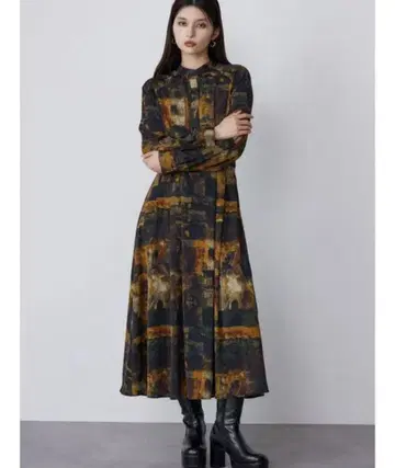 MURUA 뉴앙스 패턴 맥시 원피스