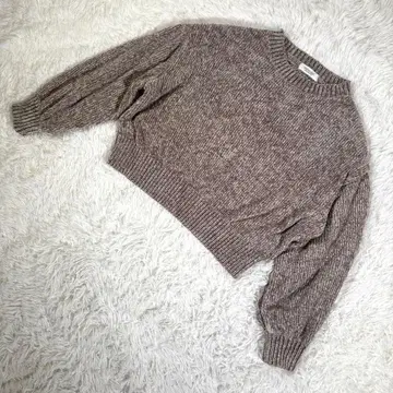 어반 리서치 [ F ] 래글런 소매 멜란지 니트 볼륨 소매 긴팔 그레이지