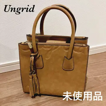 [ 미사용품 ] Ungrid 베이지 가죽 핸드백 하자품 특가