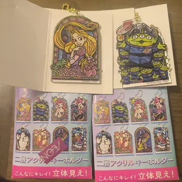 2층 아크릴 키링 디즈니 라푼젤 리틀 그린맨 세트