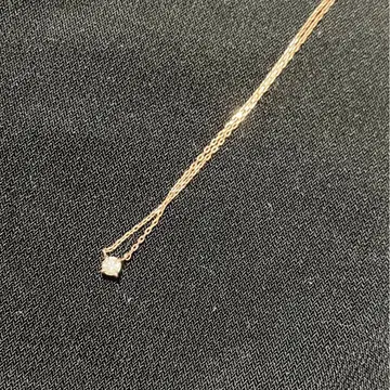 K10 핑크 골드 다이아 목걸이