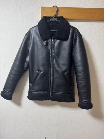 가죽 플리스 자켓 블랙