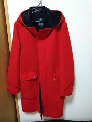 GUILD PRIME 빨간색 퍼 달린 더플 코트