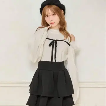 apres jour 프론트 리본 니트탑 아프레 주르