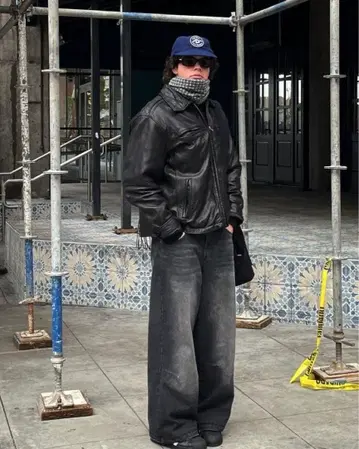 90s 쇼트 레더 재킷 시티 보이