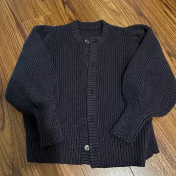 로페피크닉 네이비 리브 라메 가디건