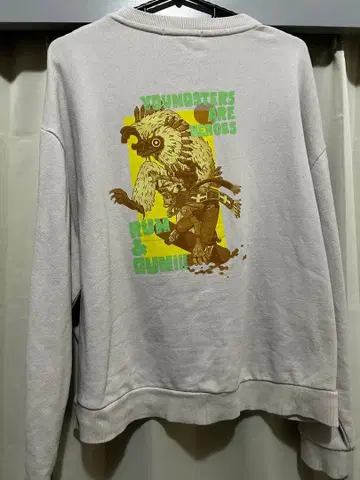 레이지블루 여성용 트레이닝복 상의 프린트 베이지 캐릭터