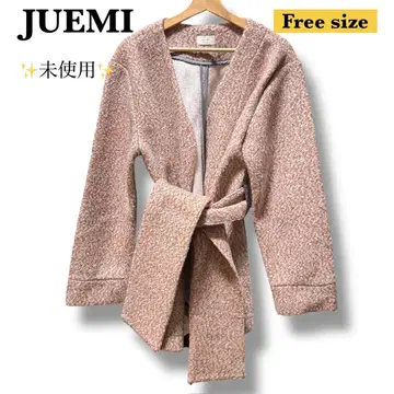 미사용 Juemi 가운 원피스 아우터 벨트 포함 프리 가을/겨울