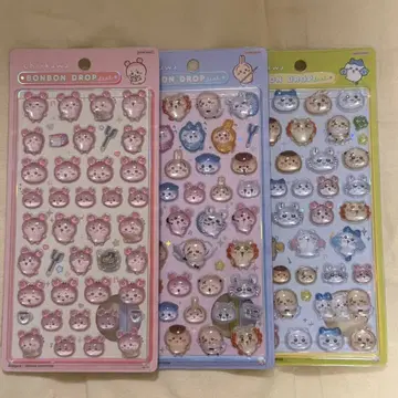 치이카와 (먼작귀) 모자 꽁지 드롭 씰 헌책방 모몽가 토끼 하치와레