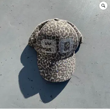 9090 레오파드 무늬 큐빅 캡