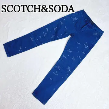 레어 [ SCOTCH SODA ] 스코치앤소다 올 패턴 새 팬츠 블루