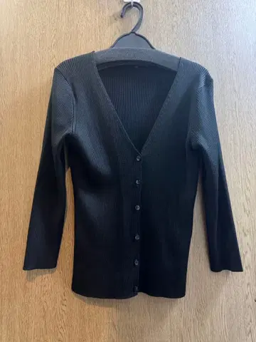 얇은 소재 가디건 블랙