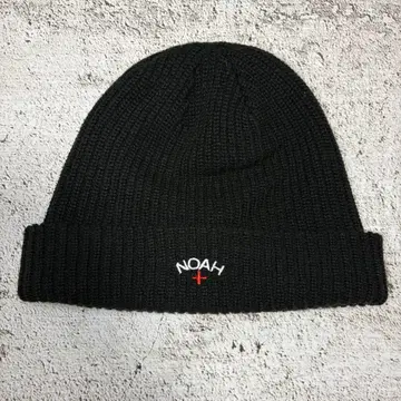 NOAH 로고 니트 캡 블랙