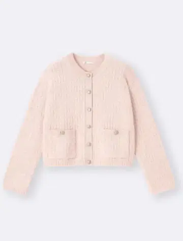 GU 인기 트위디 니트 가디건 핑크