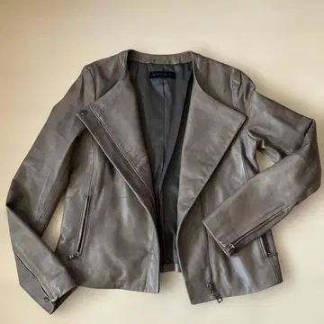 MOGA 모가 자켓 가죽 라이더스 짙은 베이지 라무 노카라