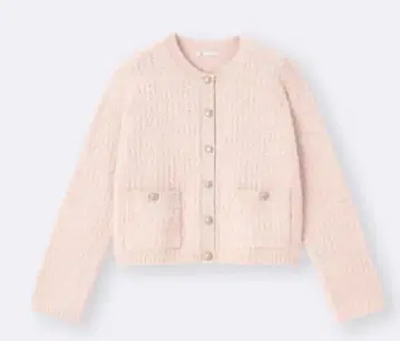 GU 인기 트위디 니트 가디건 핑크
