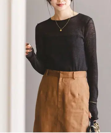 Noble 2025AW 메리노 니트 풀오버 브라운