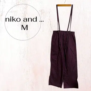 니코앤드 - 서스펜더 와이드 팬츠 M 퍼플 캐주얼