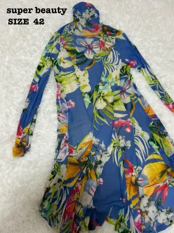Super Beauty 롱 가디건 튜닉 꽃무늬 42[103]