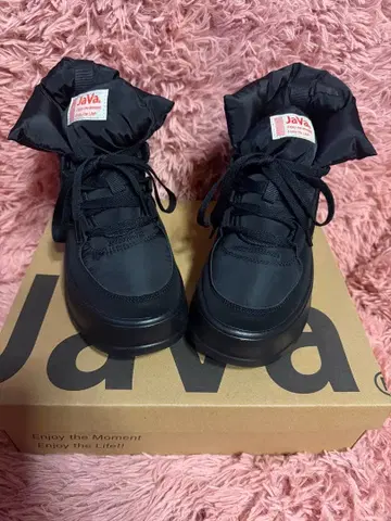 Java 하이컷 스니커즈 복슬복슬 페이크 다운