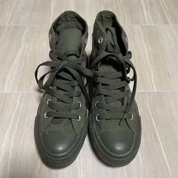 컨버스 올스타 여성용 카키 모노컬러스 하이컷 스니커즈