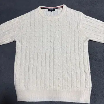 BEAMS HEART 케이블 짜임 니트 스웨터 M 아이보리