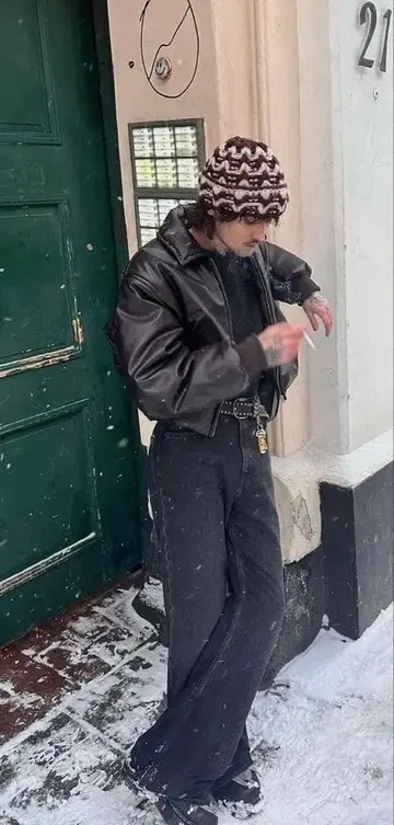 90s 쇼트 레더 재킷 시티 보이