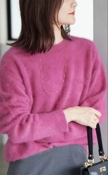 SLOBEIENA 폭스 캐시미어 풀오버 핑크 핑크