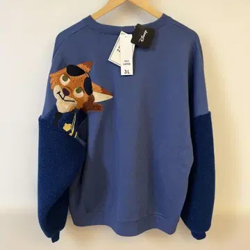 택 포함 새상품 디즈니 주토피아 닉 맨투맨 트레이닝복 3L 보아