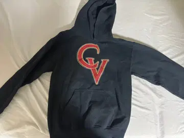 GV HILL 자수 네이비 후드티 구제 의류