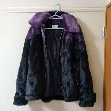 니지산지 후와 미나토 x HARE 그라데이션 인조 모피 블루종