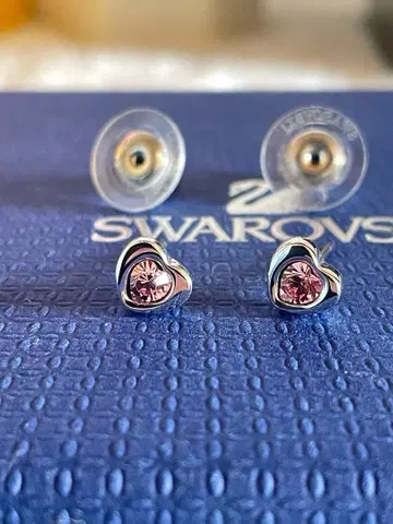 Swarovski 하트 모양 귀걸이 핑크