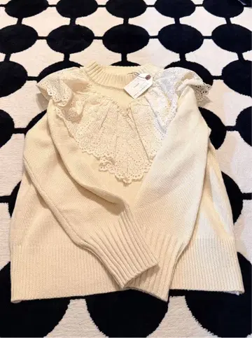 택 포함 새상품 CIAOPANIC TYPY 프릴 레이스 니트 원사이즈